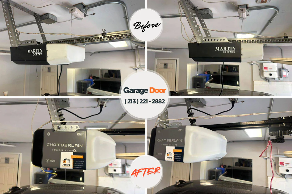 Before and after: garage door opener repair Green Park, MO